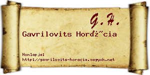 Gavrilovits Horácia névjegykártya